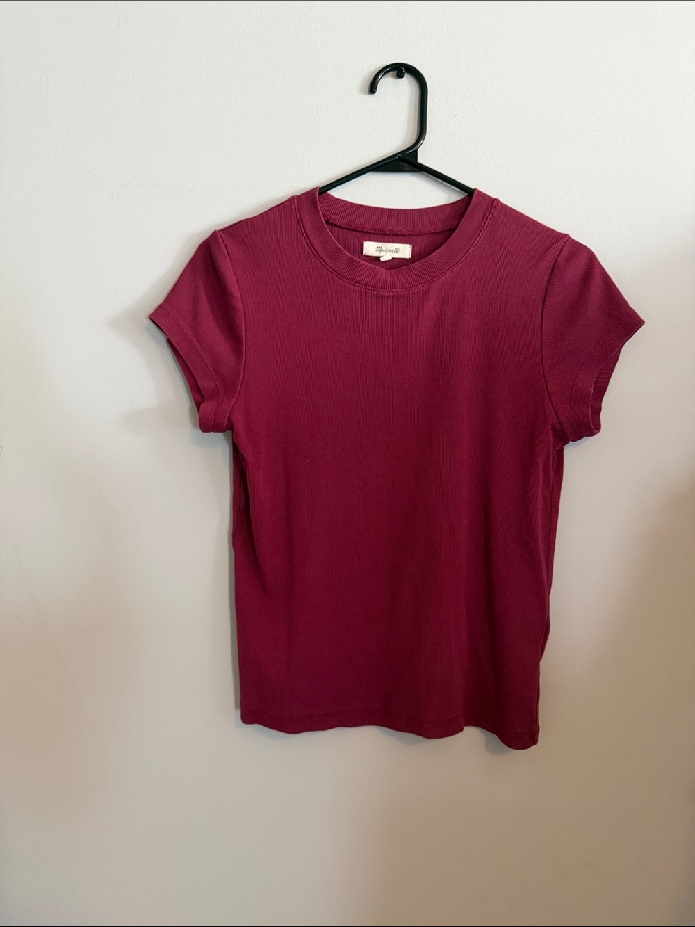 Madewell Short Sleeve Crewneck Tee in Deep Burgundy